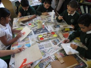 Then we had to carefully paint our Roman Shields, being careful to stick to our design! We used red and yellow because those were the Roman Army colours. 